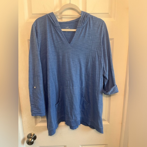 J. Jill Tops - J Jill Tab-Sleeve Knit Hoodie